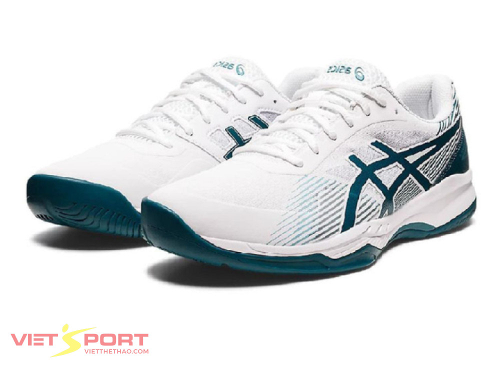Giay Tennis Asics Gel Game 8 Trang Xanh Giay Tennis Asics Gel Game 8 Trang Xanh