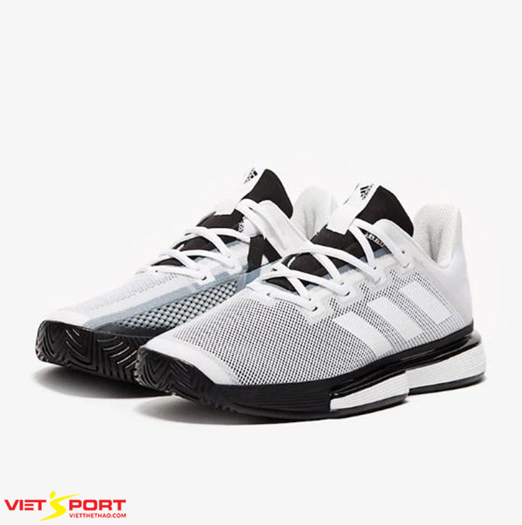 GIÀY TENNIS ADIDAS SOLEMATCH BOUNCE TRẮNG/ĐEN chính hãng, giá tốt