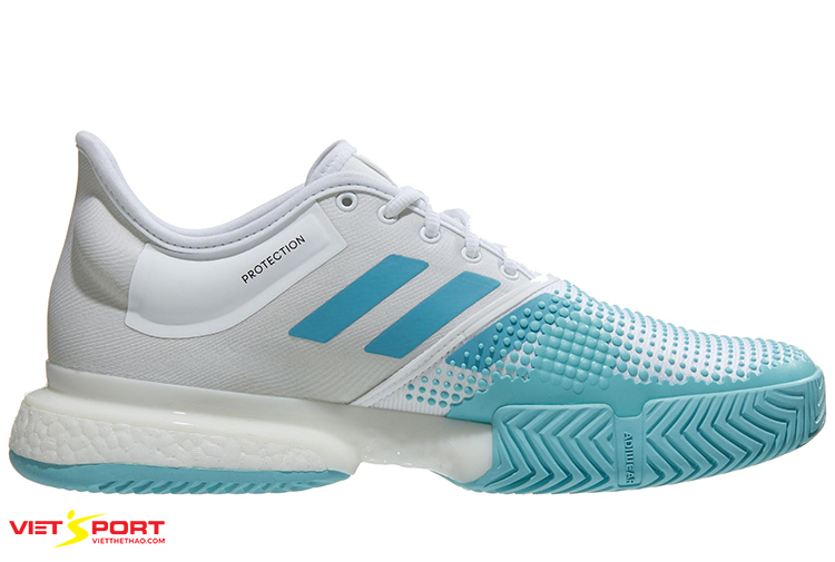 giày tennis chính hãng Adidas Solecourt Boost trắng/xanh