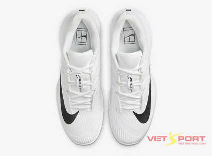 Giày Tennis Nike Vapor Pro 3 FZ2161-101 màu trắng phối đen, upper lưới thoáng khí, đệm Zoom Air, đế cao su XDR – thi đấu sân cứng hiệu quả.
