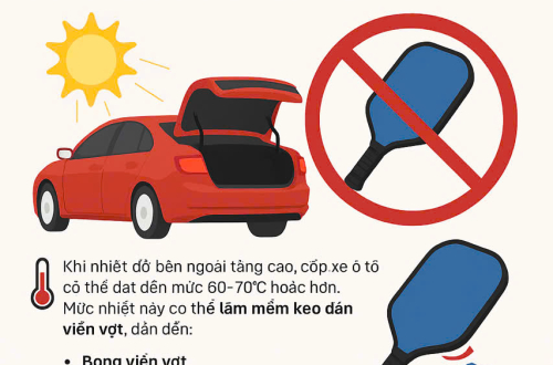 KHUYẾN CÁO QUAN TRỌNG VỀ BẢO QUẢN VỢT PICKLEBALL – ĐỪNG ĐỂ VỢT CỦA BẠN “CHẾT NGHẸT” TRONG CỐP XE!