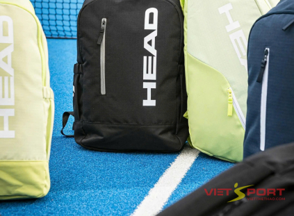 Balo Tennis Pickleball HEAD Base Backpack 17L Black – Gọn nhẹ, tiện dụng | VIETSPORT
