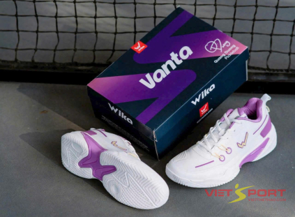 Giày Pickleball Wika Vanta Trắng Tím – Chính Hãng, Ổn Định & Thoáng Khí | VIETSPORT