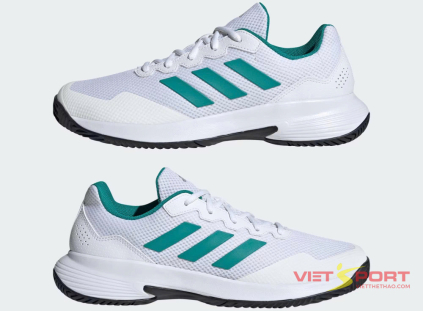 Giày Tennis & Pickleball Nam adidas Gamecourt 2.0 White / Green Chính Hãng – Nhẹ & Ổn Định | VIETSPORT