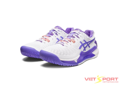 Giày Tennis Asics Gel-Resolution 9 White-Amethyst