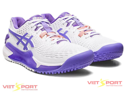 Giày Tennis Asics Gel-Resolution 9 White-Amethyst